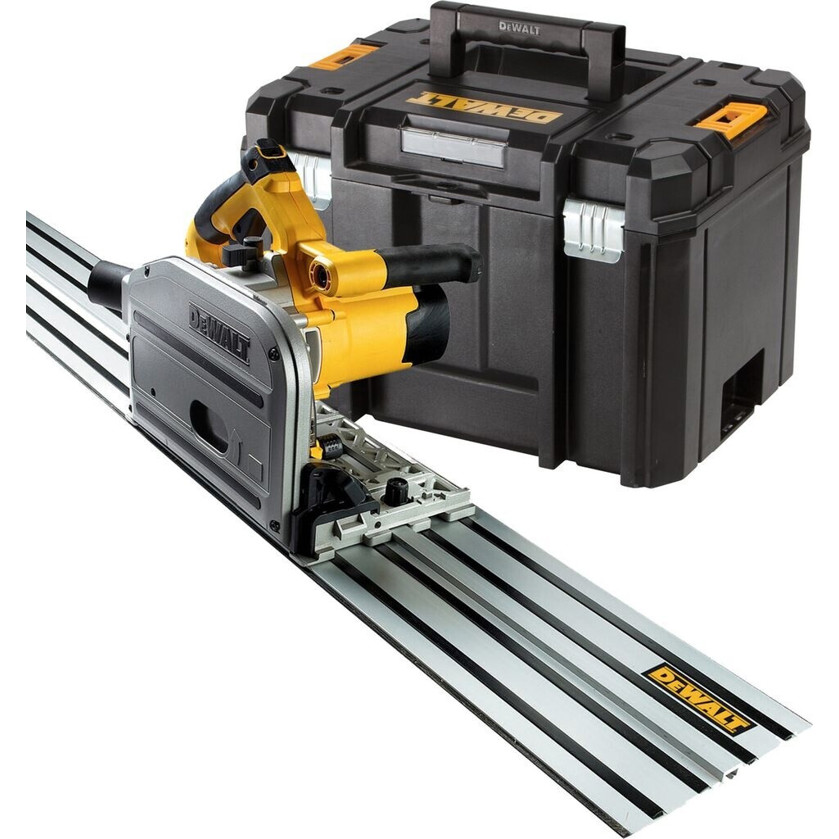 DeWalt - DWS520KTR - Handkreissäge - 1300 W Leistung, Tauchschnittfunktion, mit Führungsschiene