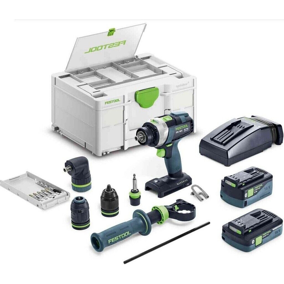 Festool - Quadrive TPC 18/4 - 577622 - Akkuschrauber - 18 V, 75 Nm Drehmoment, mit 2 Akkus