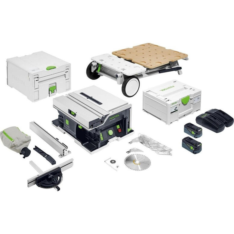 Festool - CSC SYS 50 EBI-Set - Tischkreissäge - Akkubetrieb, 2x 5 Ah Akkus, Sanftanlauf