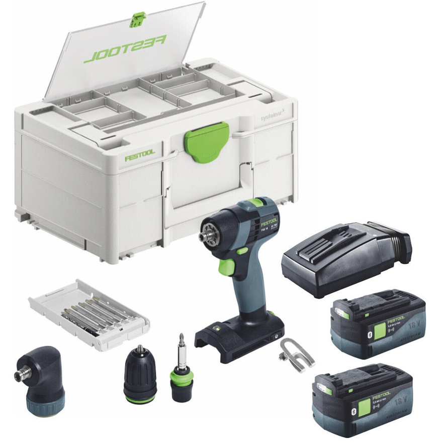 Festool - TXS 18-Basic Set - Akkuschrauber - 18 V, 2x 5,0 Ah Akkus, Systainer