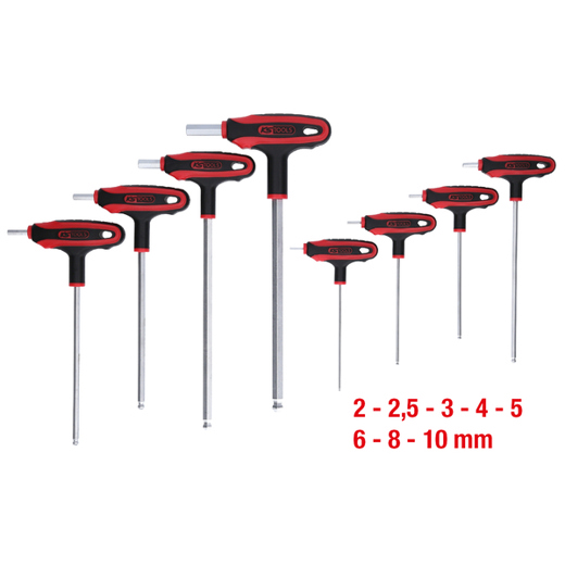 KS Tools - T-Griff-Innensechskant-Kugelkopf-Schlüssel-Satz - 151.8155 - Schraubwerkzeug - 8-tlg., Chrom Vanadium Stahl, T-Griff KS Tools - T-Griff-Innensechskant-Kugelkopf-Schlüssel-Satz - 151.8155 - Schraubwerkzeug - 8-tlg., Chrom Vanadium Stahl, T-Griff
