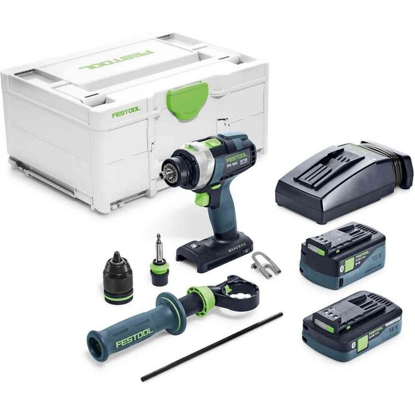 Festool - Quadrive TPC 18/4 - 577651 - Akkuschrauber - 18 V, 2 Akkus, 4-Gang Getriebe