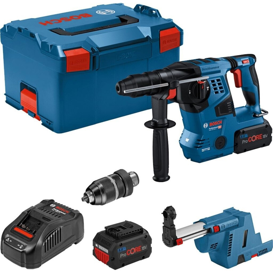 Bosch - GBH 18V-28 CF - 0611921003 - Bohrhammer - 3,4 Joule, SDS-Plus, mit 2 Akkus