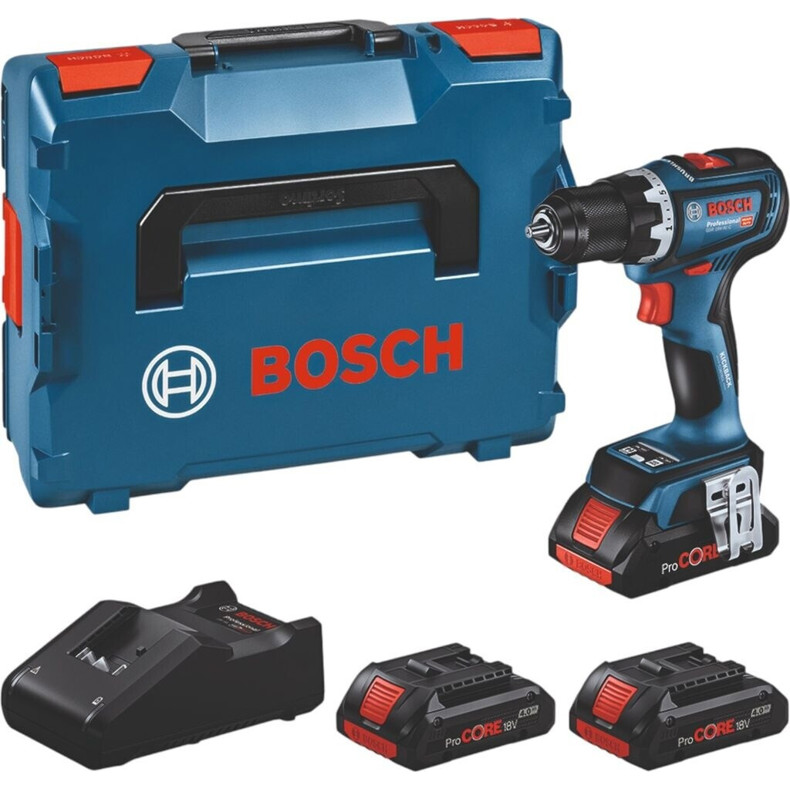 Bosch - GSR 18V-90 C - 0615A5002R - Akkuschrauber - bürstenloser EC-Motor, 3 Akkus, 4 Ah