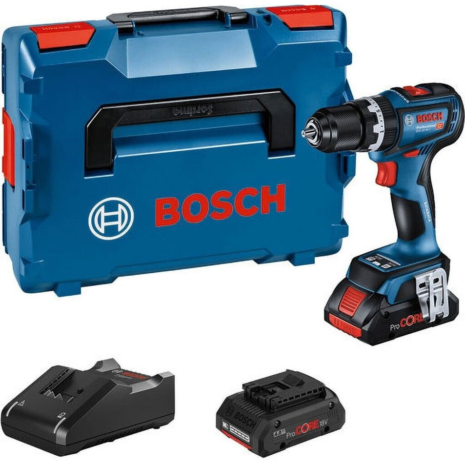Bosch - GSB 18V-90 C - 4059952617336 - Akku-Schlagbohrschrauber - bürstenloser EC-Motor, KickBack Control, 2x 4,0 Ah Akku